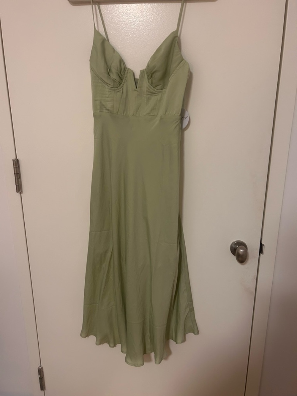Light Green Spaghetti Strap Midi Dress